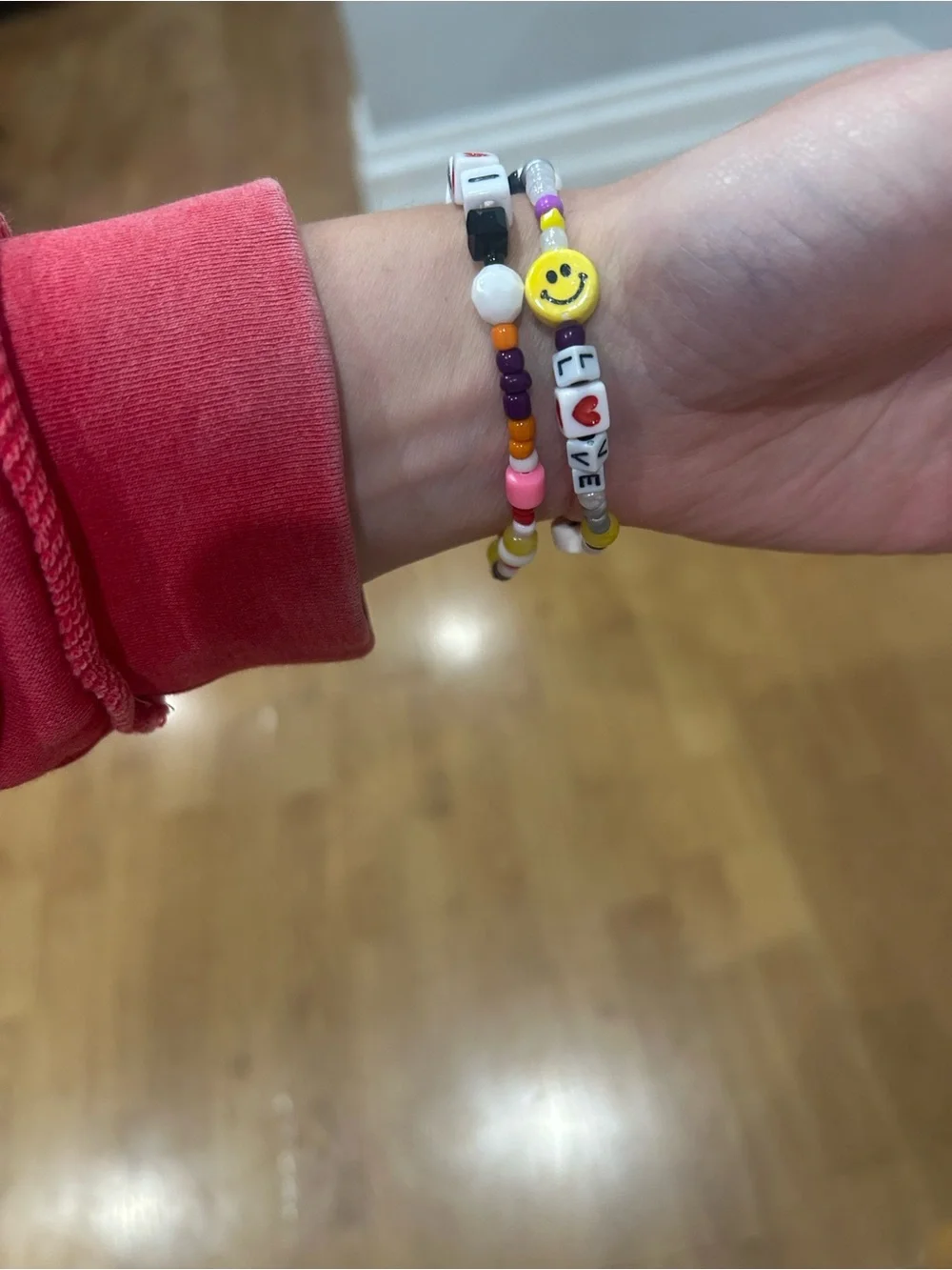 Kids/Women Beaded Bracelets - Yellow, Purple, Black Accent